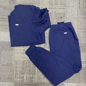 FIGS Technical Men's Scrubs XXL Leon top & XL Jogger Pants Navy Set medical